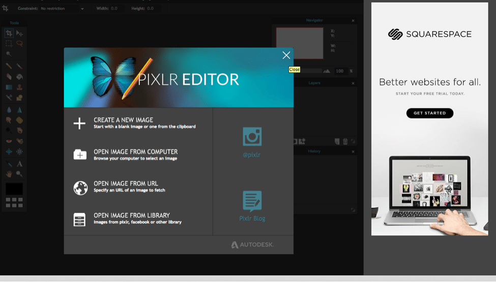 Pixlr Editor Screenshot